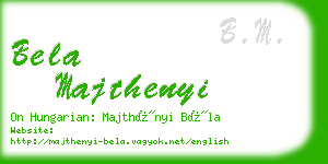 bela majthenyi business card